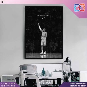 LeBron James 40k Points 10k Assists 10k Rebounds Fan Gift Home Decor Poster Canvas