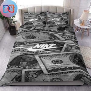 Nike Logo And Dollar Money Design Queen Bedding Set