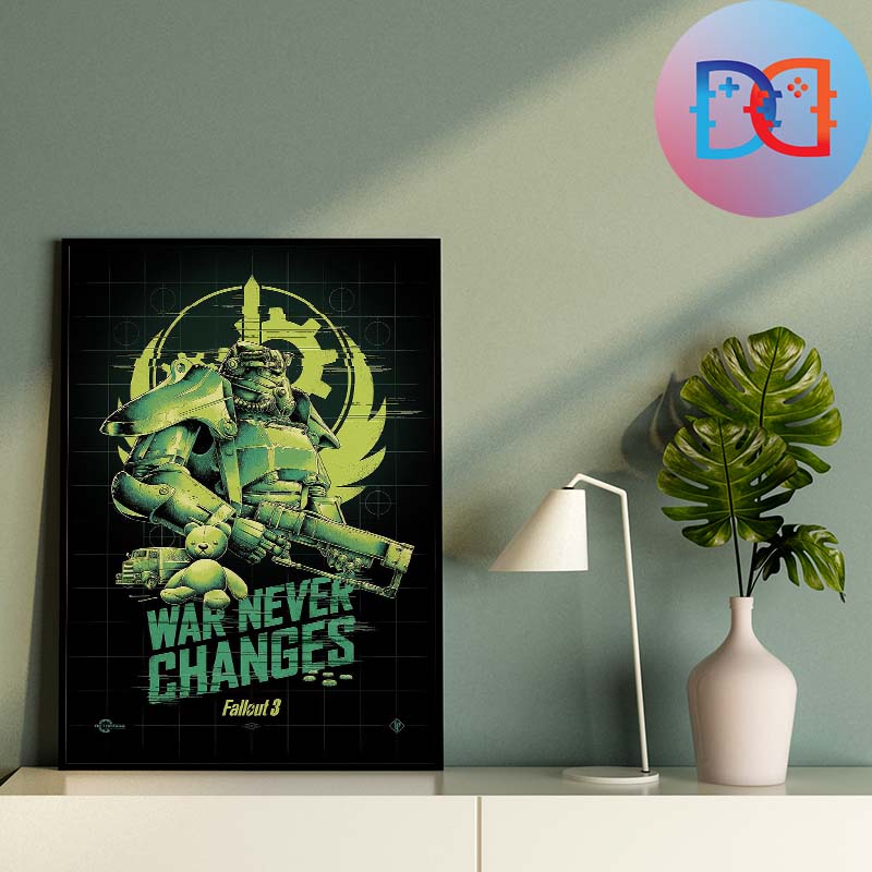 Fallout 3 War Never Changes Black And Green Color Fan Gifts Home Decor Poster Canvas