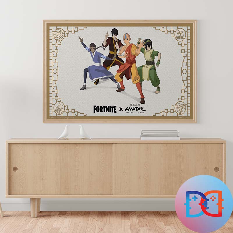 Fortnite X Avatar The Last Airbender Master The Elements Home Decor Poster Canvas