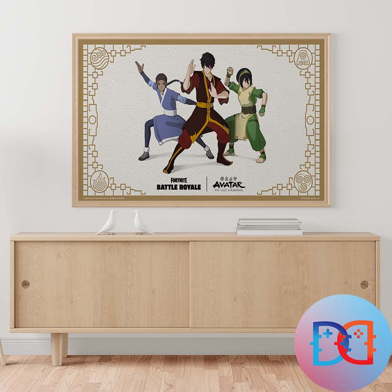 Fortnite X Avatar The Last Airbender New Poster Fan Gifts Home Decor Poster Canvas